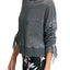 DKNY Sport Black Burnout Relaxed Cinch Sleeve Hoodie