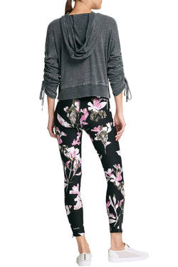 DKNY Sport Black Burnout Relaxed Cinch Sleeve Hoodie thumbnail 3
