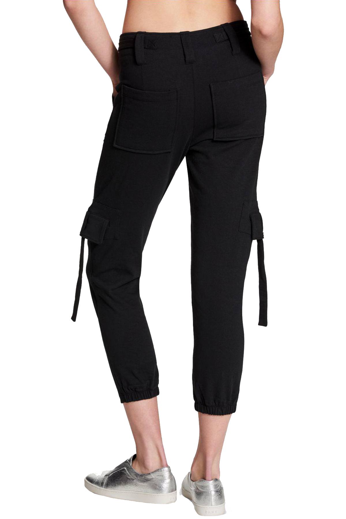 DKNY Sport Black Cropped Cargo Sweatpant