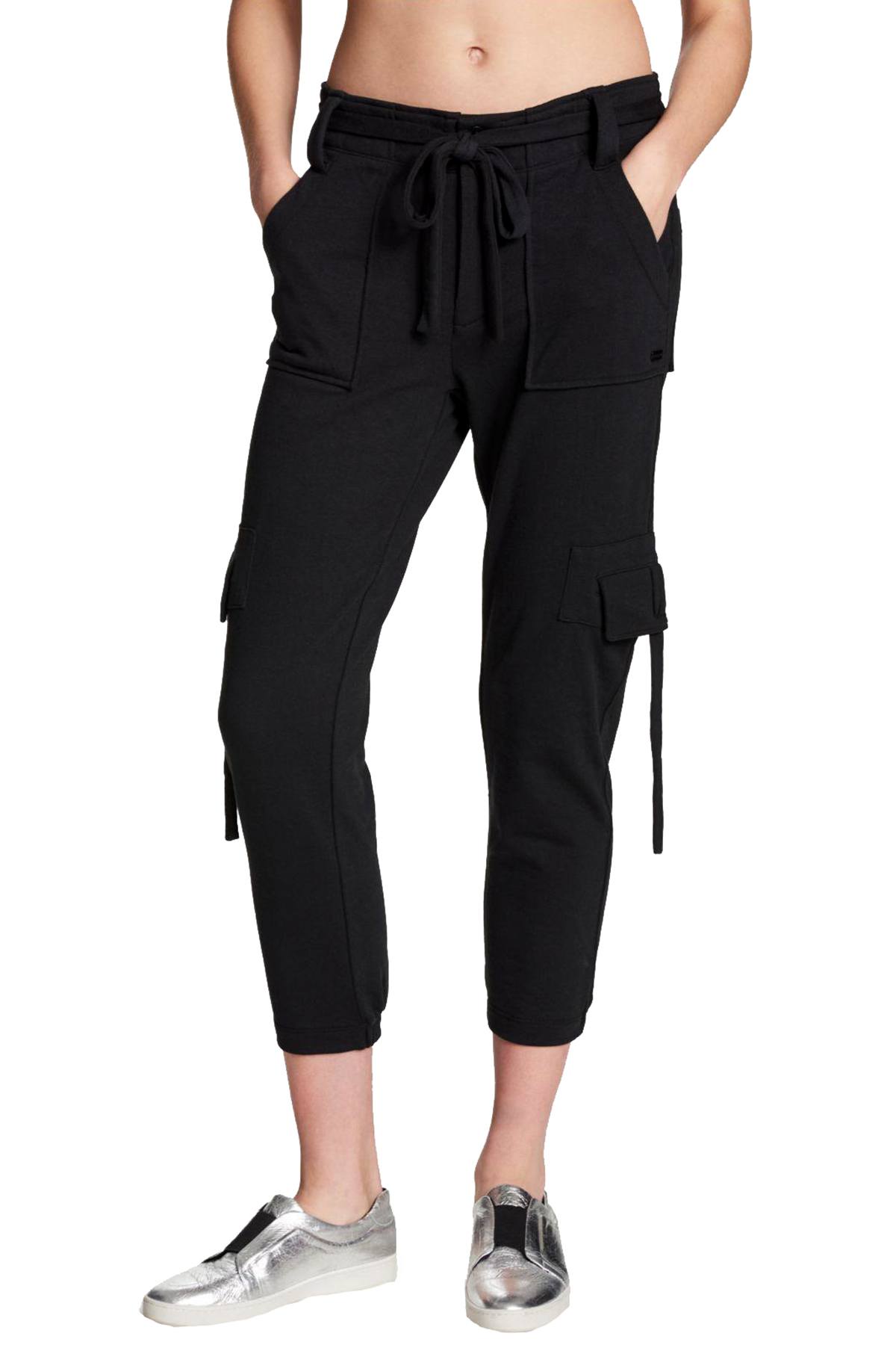 DKNY Sport Black Cropped Cargo Sweatpant