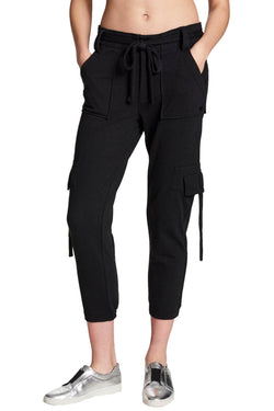 DKNY Sport Black Cropped Cargo Sweatpant thumbnail 1