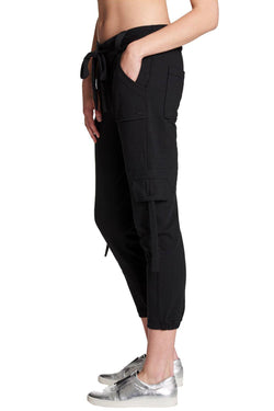 DKNY Sport Black Cropped Cargo Sweatpant thumbnail 2