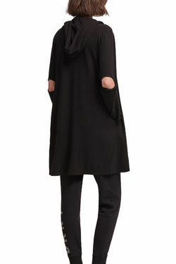 DKNY Sport Black Cut-Out Elbows Hooded Cardigan thumbnail 4