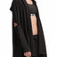DKNY Sport Black Cut-Out Elbows Hooded Cardigan
