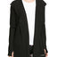 DKNY Sport Black Cut-Out Elbows Hooded Cardigan