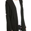 DKNY Sport Black Cut-Out Elbows Hooded Cardigan