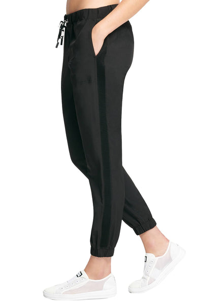 DKNY Sport Black Logo Mesh Inset Jogger Pant