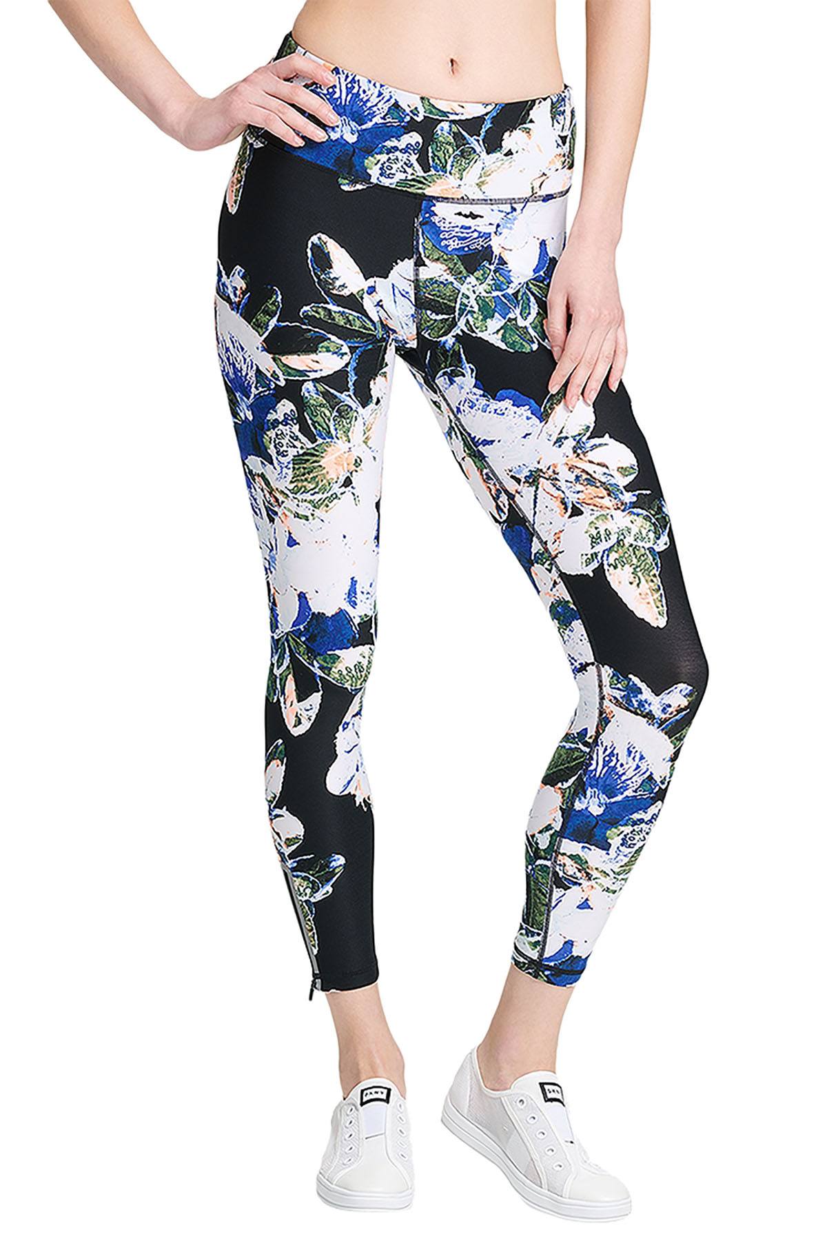DKNY Sport Black/Multi Luminescence Printed High-Rise Ankle Legging