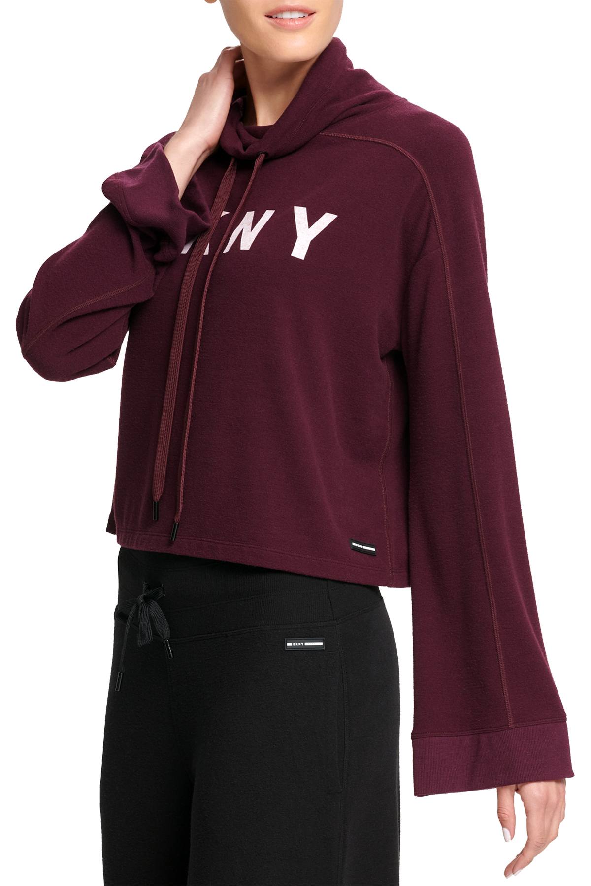 DKNY Sport Currant Funnel-Neck Top