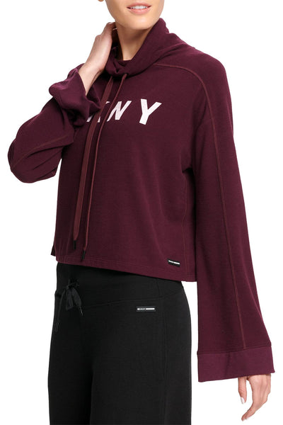 DKNY Sport Currant Funnel-Neck Top