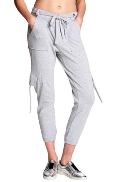 DKNY Sport Dove Heather Grey Cropped Cargo Performance Sweatpant thumbnail 1
