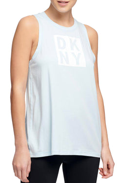 DKNY Sport Moonstone/White Modal Logo Tank Top thumbnail 1