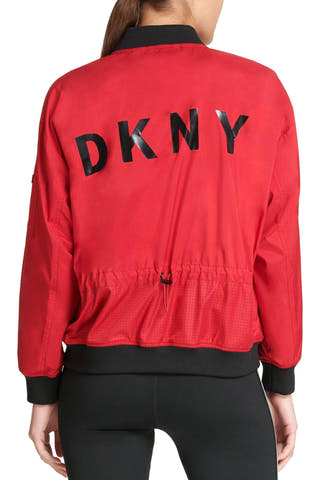 DKNY Sport Murano-Red Light Bomber Rain Jacket