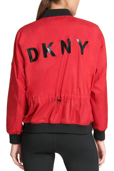DKNY Sport Murano-Red Light Bomber Rain Jacket