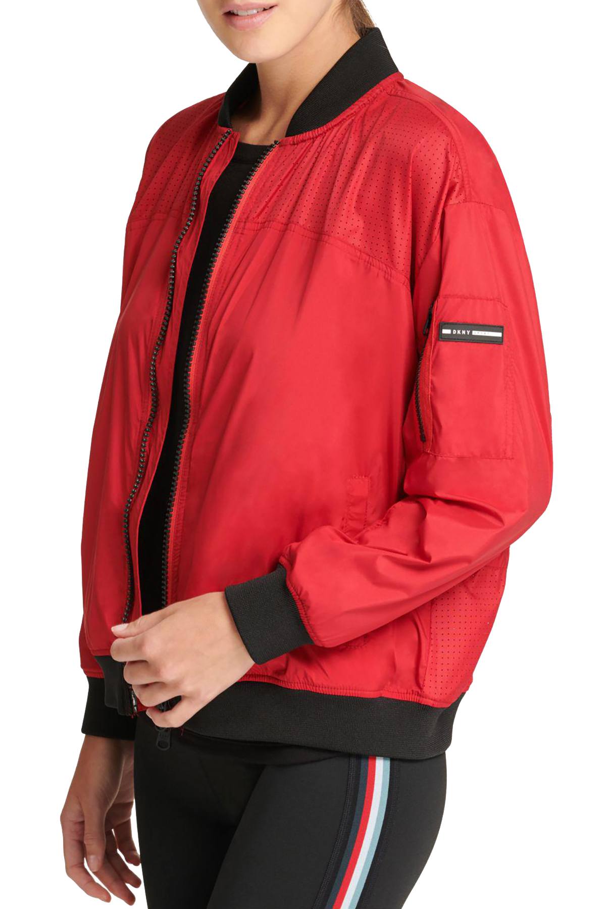 DKNY Sport Murano-Red Light Bomber Rain Jacket