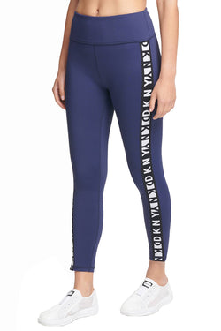 DKNY Sport Peacoat-Blue Logo High-Waist Ankle Legging thumbnail 1