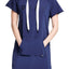DKNY Sport Peacoat-Blue Logo Hooded Sweatshirt Dress
