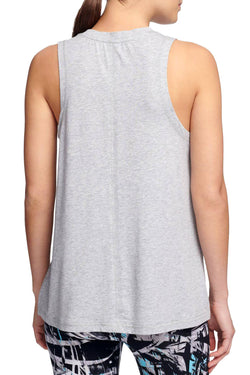 DKNY Sport Pearl Grey Heather/White Modal Logo Tank Top thumbnail 2