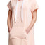 DKNY Sport Spritzer-Pink Logo Hooded Sweatshirt Dress