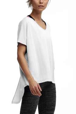 DKNY Sport White Tie-Back V-Neck Tee thumbnail 1