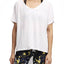 DKNY Sport White Tie-Back V-Neck Tee