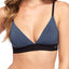 DKNY Steel Blue and Black Convertible Classic Cotton Bralette