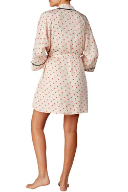 DKNY Tan/Print Read My Lips Satin Wrap Robe thumbnail 3