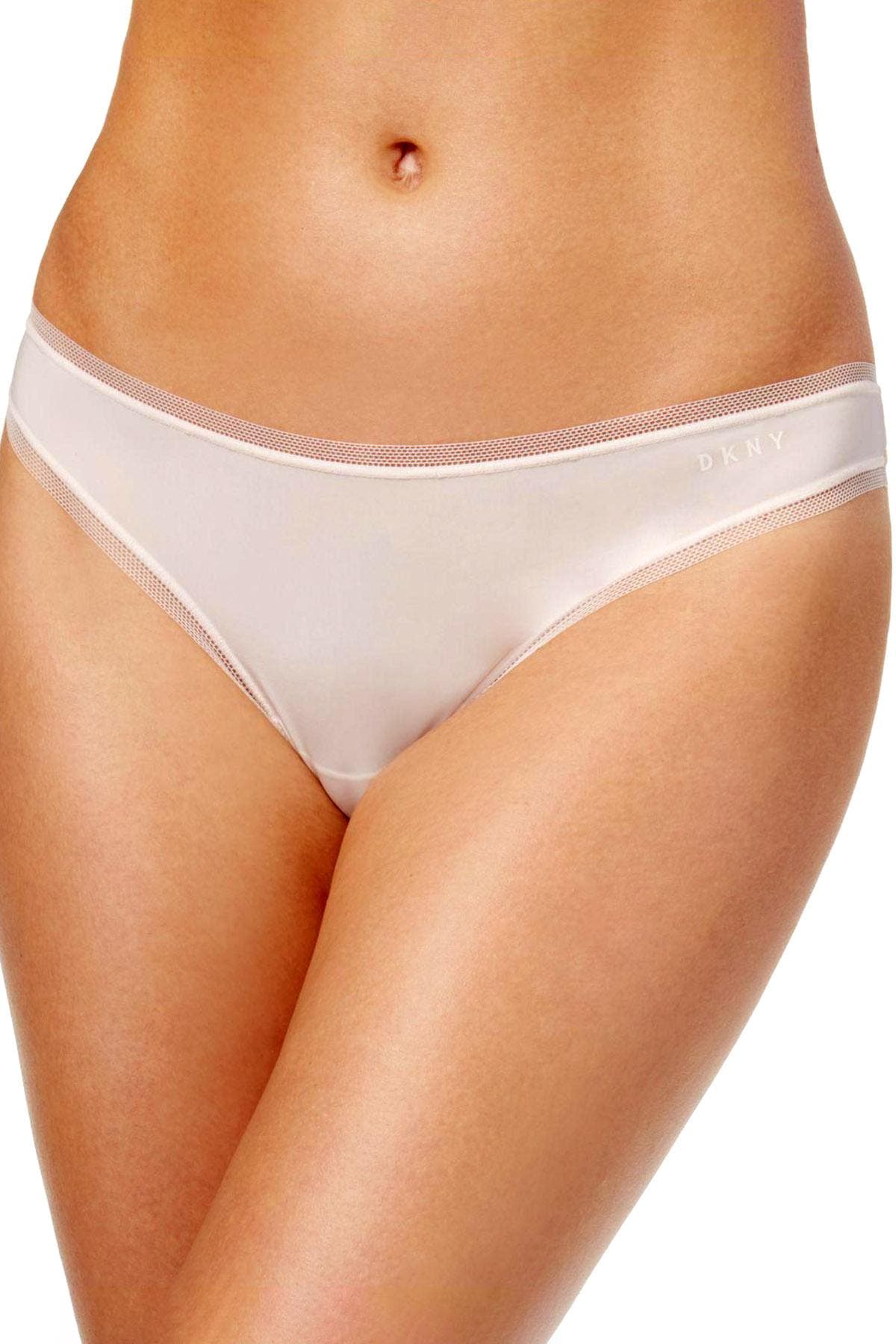 DKNY Vanilla Litewear Low Rise Mesh Trim Thong