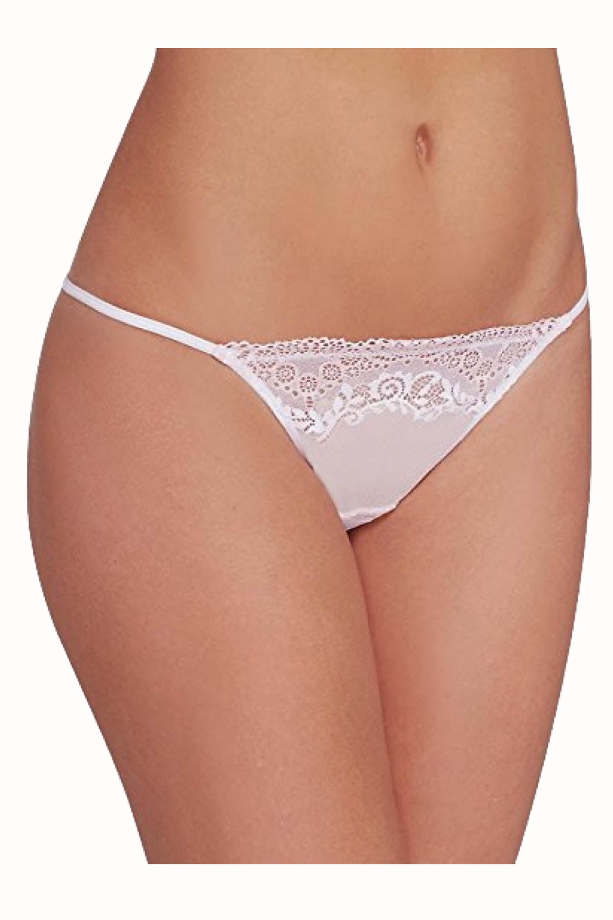 DKNY White/Ballet Pink Seductive Lights Lovely Lacy G-String