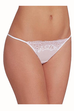 DKNY White/Ballet Pink Seductive Lights Lovely Lacy G-String thumbnail 1