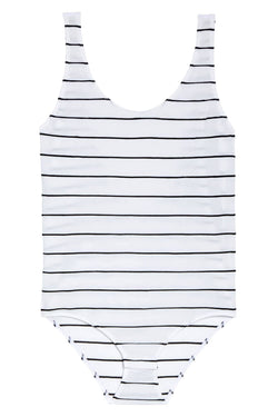 DKNY White/Black Stripe Seamless Litewear Scoopback Bodysuit thumbnail 3