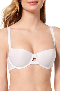 DKNY White Mesh Panel Cutout Sheers T-Shirt Bra thumbnail 1