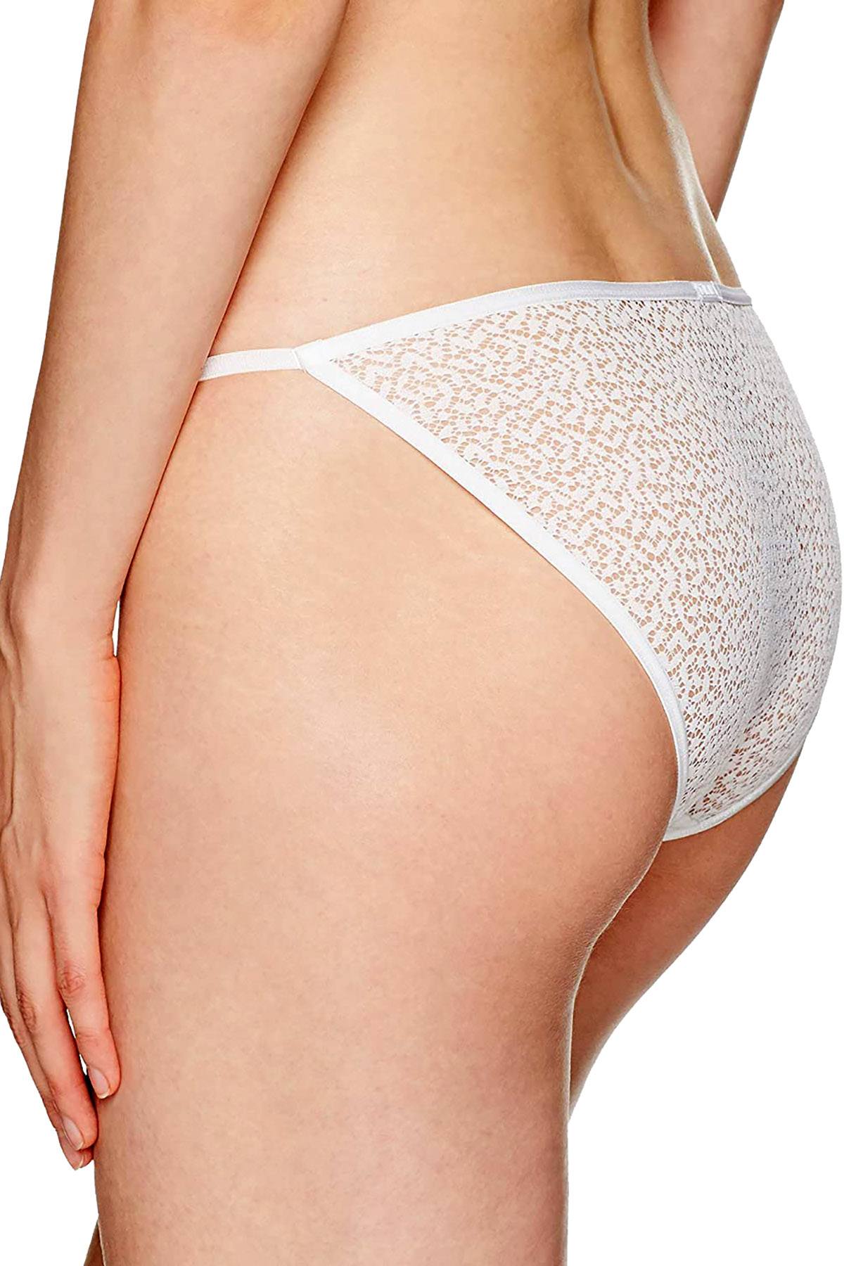 DKNY White Modern Lace Sheer String Bikini Brief