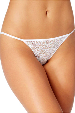 DKNY White Modern Lace Sheer String Bikini Brief thumbnail 1