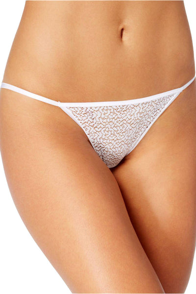 DKNY White Modern Lace Sheer String Bikini Brief