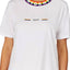 DKNY White Rainbow Pride Logo Short Sleeve Lounge Top