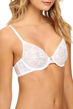 DKNY White Signature Lace Unlined Underwire Bra thumbnail 2