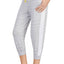 DKNY Yellow/Grey-Printed Contrast-Band Cropped Lounge Pant