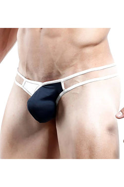 Daddy Black/White Color-Block Double-String Thong thumbnail 3