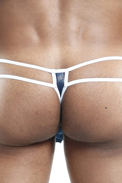 Daddy Navy/White Sheer Double Strap Slip Thong thumbnail 4