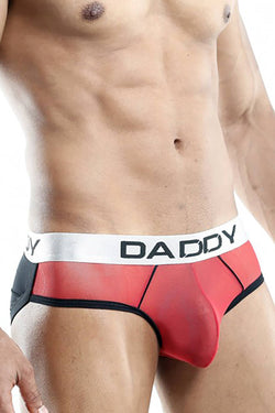 Daddy Red/Black Sheer-Front Bikini Brief thumbnail 1