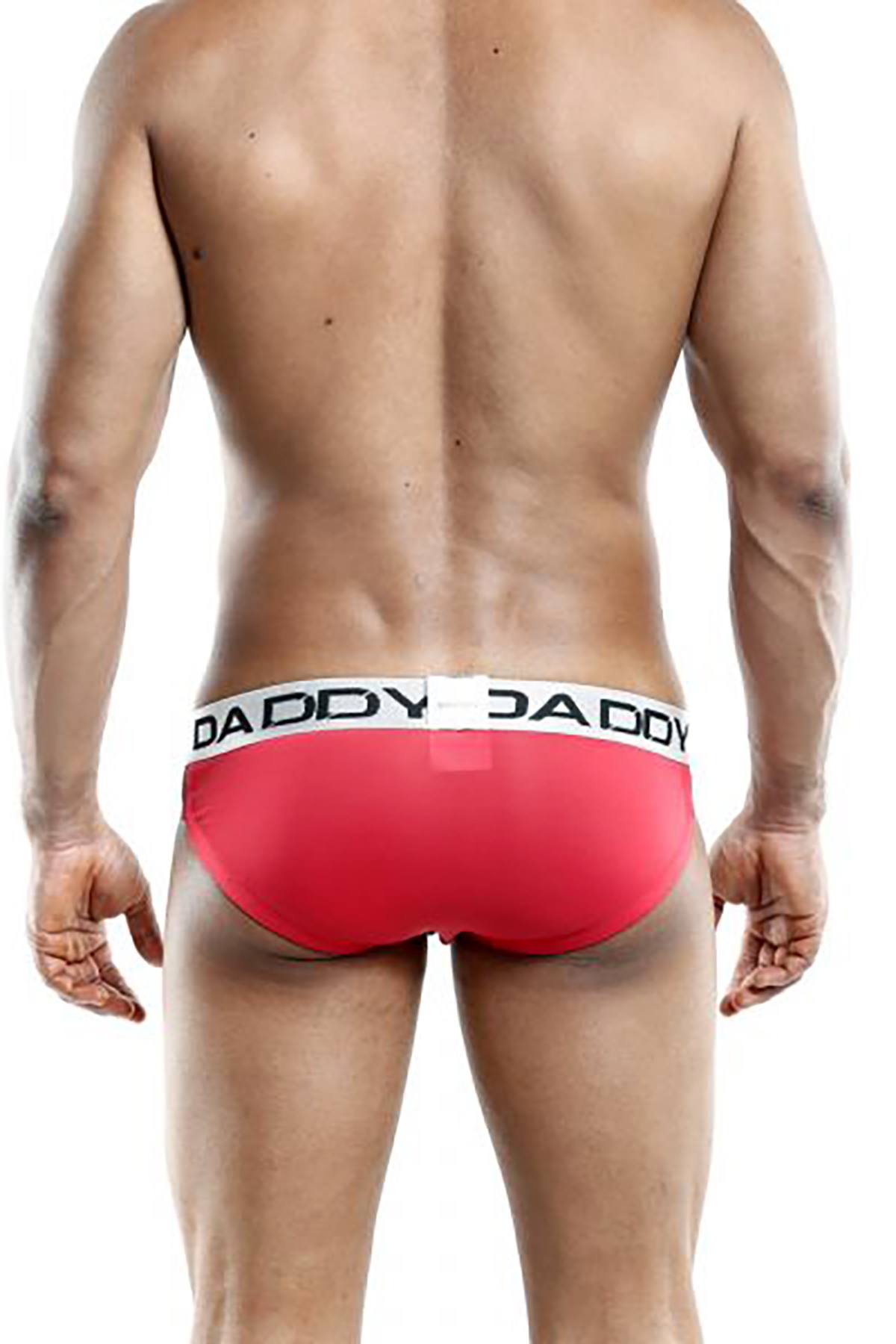 Daddy Sheer Front Bikini Brief in Black/Red