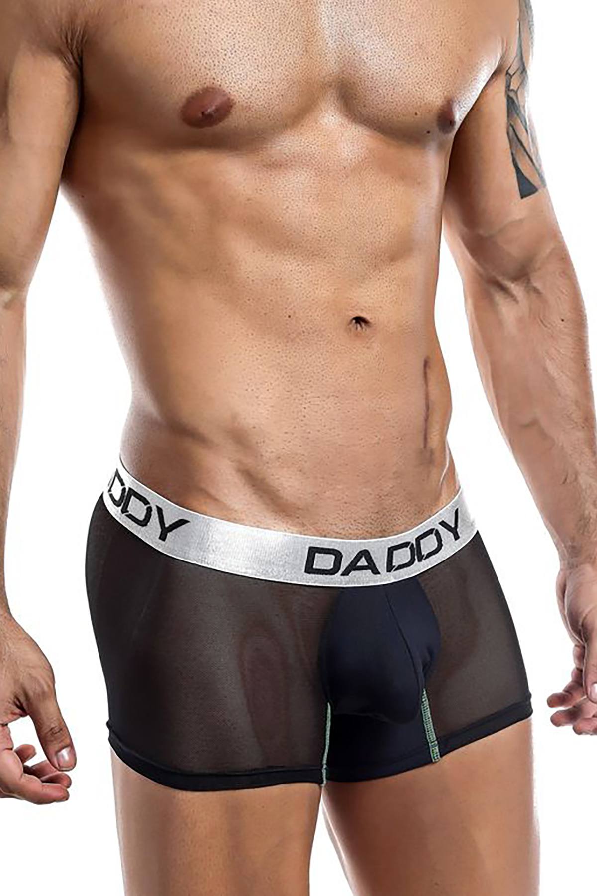 Daddy Sheer Mesh Boxer Trunk in Black