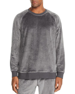 Daniel Buchler Long-sleeve Velour Lounge Sweatshirt Gray thumbnail 1