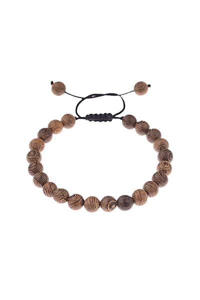 Dark Sandalwood Adjustable Beaded Meditation Bracelet