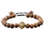 Dark Sandalwood Golden Lion Adjustable Meditation Bracelet