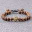 Dark Sandalwood Golden Lion Adjustable Meditation Bracelet