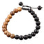 Dark Sandalwood/Matte-Black Onyx 50/50 Meditation Bracelet