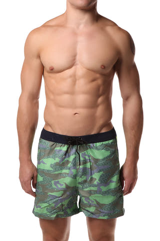 Datch Green Camouflage Swim Short