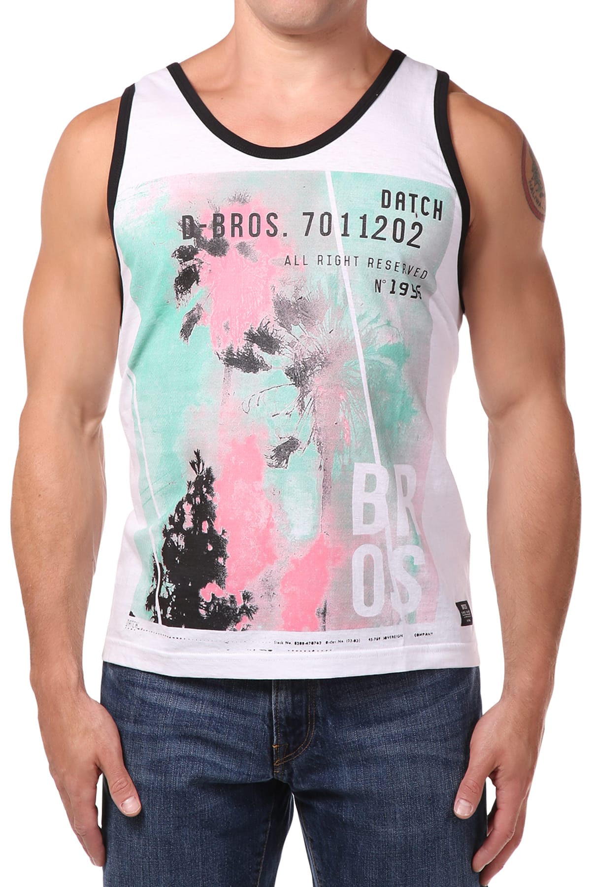 Datch White All Rights Reserved Tank Top